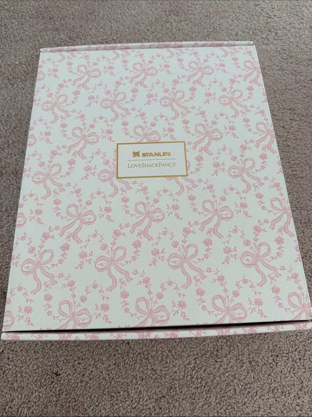 LoveShackFancy x Stanley Pink and White Chantilly Bow-Print Decorative Box